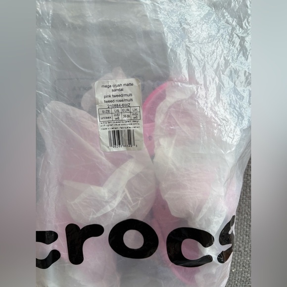 Crocs Mega Crush Matte Sandals – Pink Tweed – Size 8 Women - Picture 3 of 8